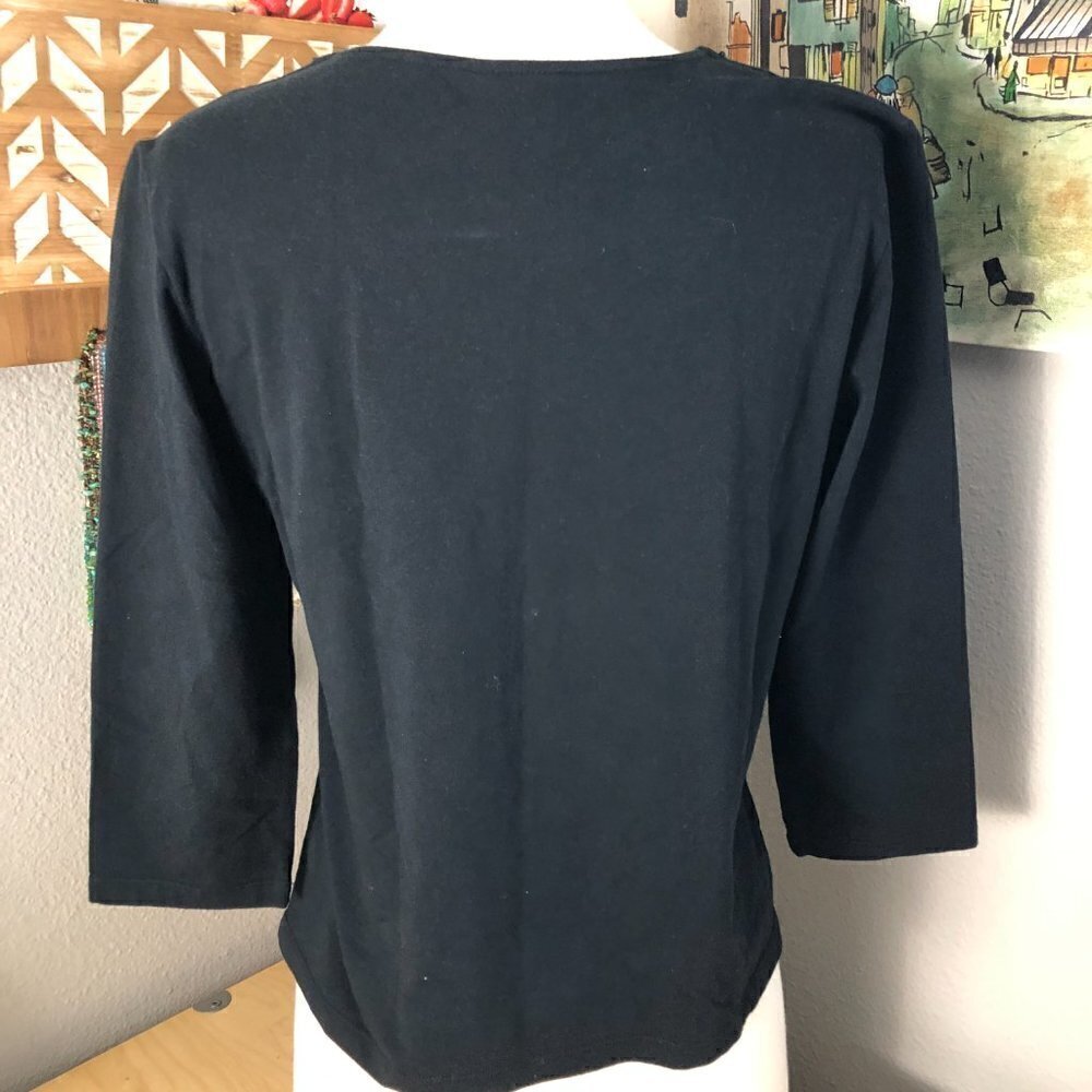 Ruby Rd Black With Silver Beaded Neckline Top Wom… - image 8